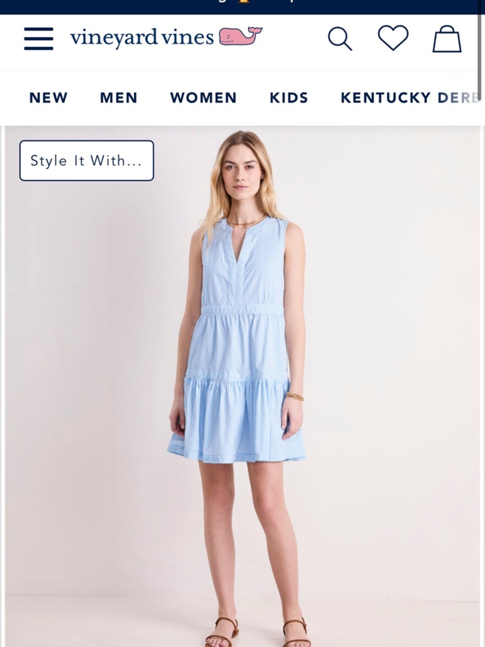 Vineyard Vines Sleeveless Tilly Harbor Dress, Quick Drying Technical Fabric